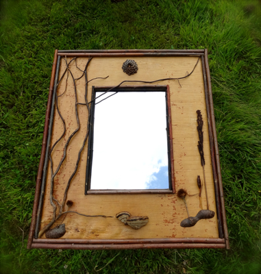 lake sunapee, rustic mirror, birch bark frames